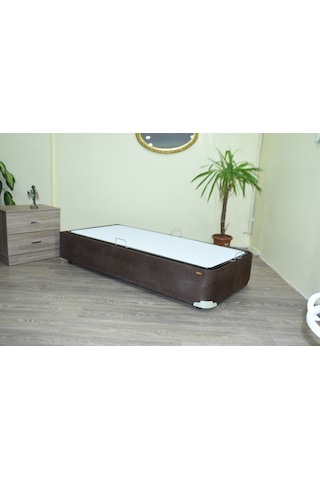 Baza TAY TÜY KAHVERENGİ Silin Kumaş Model Kapitone Metal Fırın Boya 100*200 Yatak El Yapım