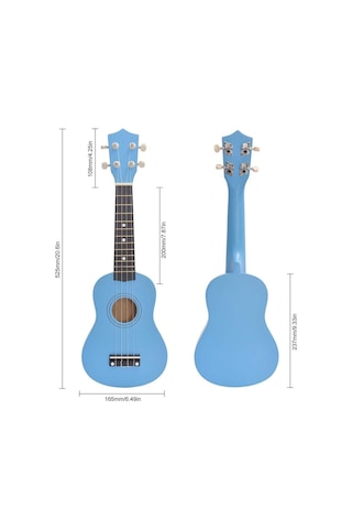 Soprano Açık Mavi Ukulele 54cm Kılıf Ve Pena