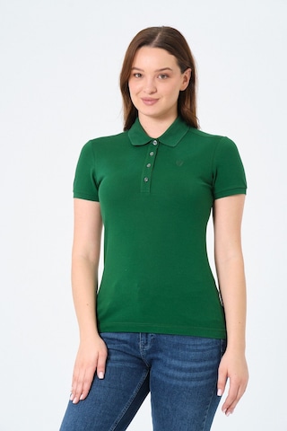 Msw Kadın Kısa Kollu Regular Fit Polo Yaka T-shirt Yeşil