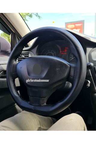 Citröen C- Eylsee Ve Peugeot 301 Uyumlu Dikmeli Direksiyon Kılıfı Siyah Ipli 38cm 11cm