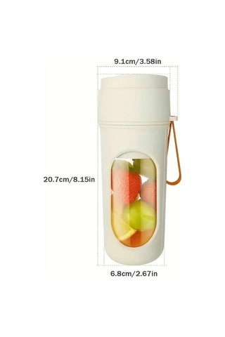 Fastbuy Sinuoshop Usb Şarjlı 12 Bıçaklı Kablosuz Turuncu Elektrikli Meyve Sıkacağı Blender, Temizlenmesi Kolay Smoothie Yapım Turuncu