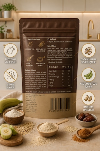 Kolajenli Proteinli Pankek Toz Karışımı Şeker İlavesiz Beyaz Un İçermez 100 G