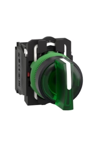 Schneider Electric XB5AK133B5 Yeşil Işıklı Mandal Buton Ø22 3 Konumlu Sabit 1NA+1NK 24V