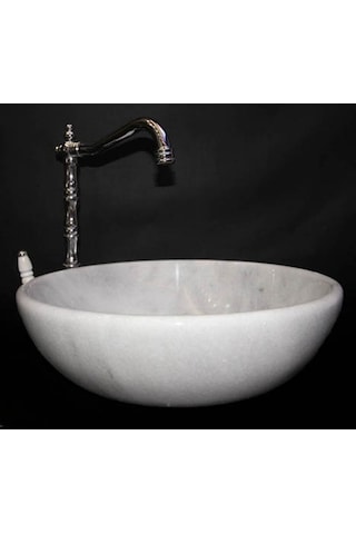 Muğla Kristal Beyaz Yuvarlak Lavabo