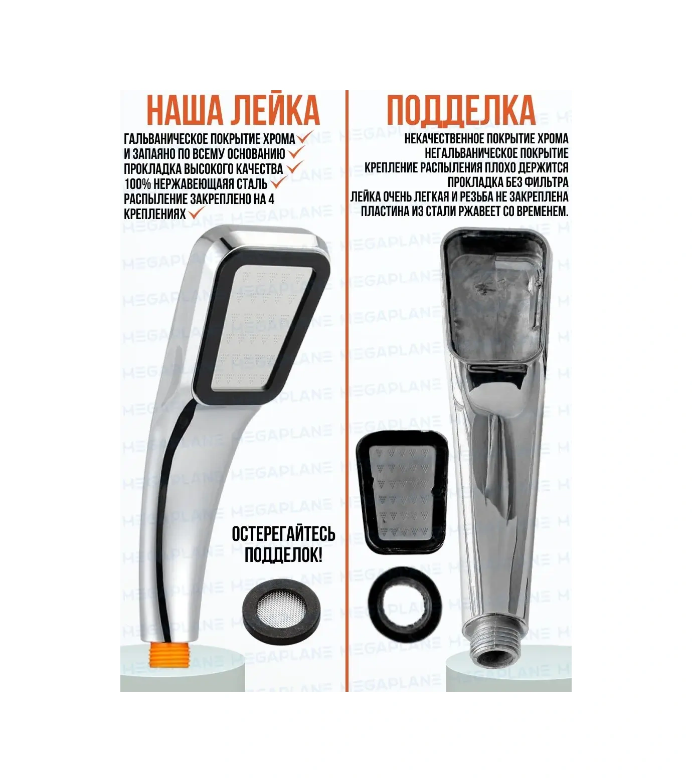 Megaplane Duş Başlığı Mikroskobik Noktalar 2 Adet 91163215 Krom