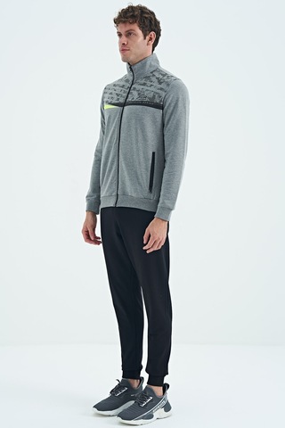 Tommy Life Harry Gri Melanj - Siyah Standart Kalıp Erkek Eşofman Takım - 85197 Gri - Siyah