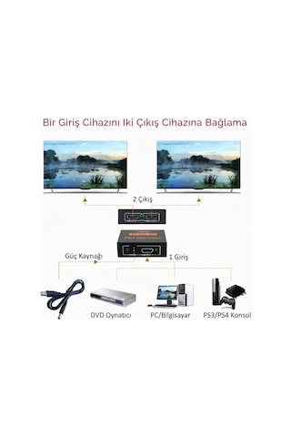 4k Ultra Hd 3d 2 Port Hdmı Splitter Çoğaltıcı 1 Giriş 2 Çıkış
