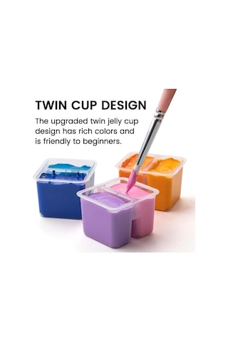 Hımı Twin Cup Gouache Set 112 Renk X 12 Gr Guaj Boya White Case Karışık Renk