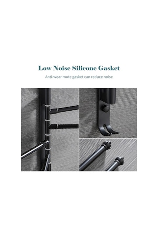 Novahub 360 Dönebilen Katlanır 4 Kollu Alüminyum Havlu Askısı - Mutfak İçin Siyah Siyah