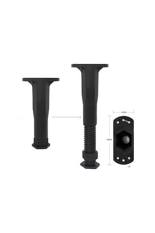 Sones 20-37cm Ayarlanabilir Yatak Altı Kiriş Destek Tutucu Geri Çekilebilir Mobilya Yükseltici Braketi