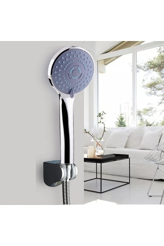 Darun 3 Fonksiyonlu Krom Kaplı Duş Seti - Su Tasarruflu Yağmur Siyah