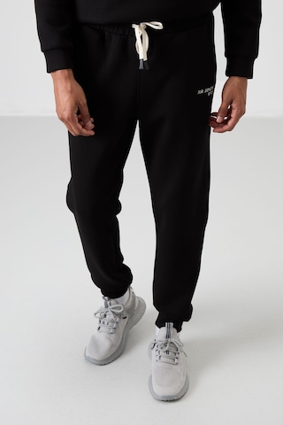 Tommy Life Ekru - Siyah Pamuklu Kalın Yumuşak Dokulu Comfort Fit Nakışlı Erkek Eşofman Takım - 85254 Siyah