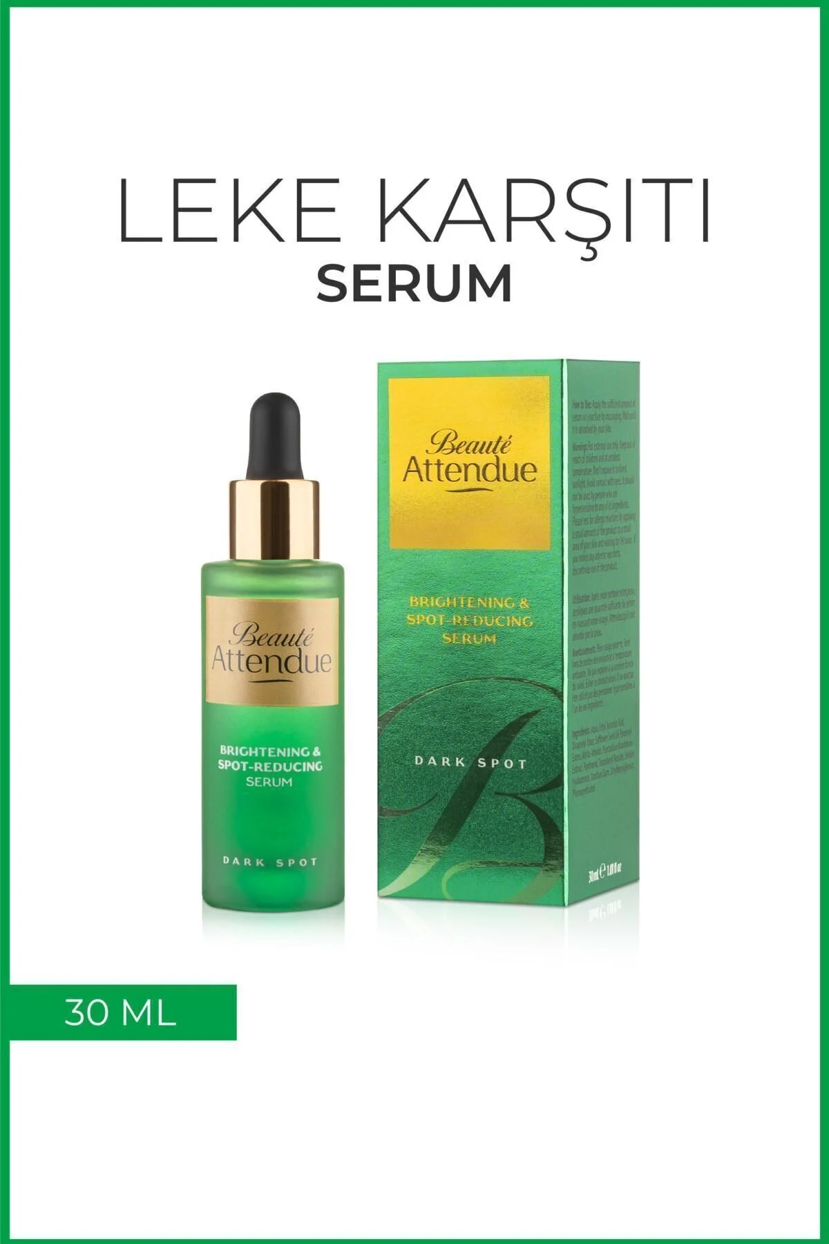 Beaute Attendue Leke Karşıtı, Aydınlatıcı, Arbutin Ve C Vitaminli Cilt Bakım Serumu