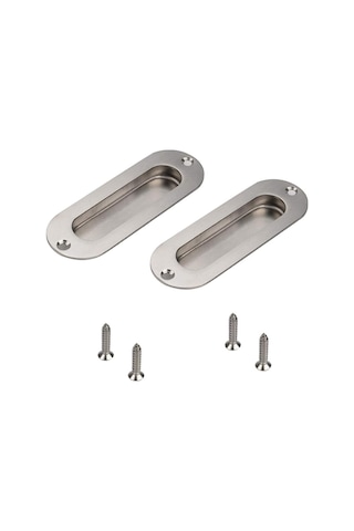 2 Adet Gömme Kapı Kolu Fırçalanmış Paslanmaz Çelik Gömme Kol Sürgülü Kapı Kolu Vidalı Dolap Kapı Kolu Aksesuarları