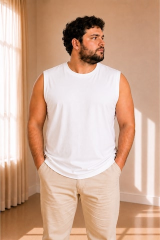 Sngl Tekstil Erkek Oversize Sıfır Kollu T-shirt S-m-l-xl-2xl Beyaz