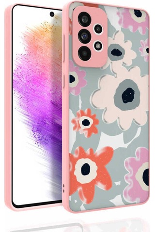 Samsung Uyumlu Galaxy A73 Kılıf Desenli Kamera Korumalı Parlak Zore Nora Kapak NO5