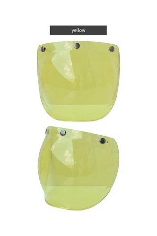 Neevoyu Motosiklet Kaskı Sarı Bubble Lens - Güneşten Koruma, Şeffaf Görüş, Kolay Kurulum - 3-snap Kasklar İçin Dayanıklı Pc Malzeme