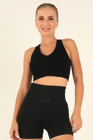 Doremi Çift Kat Kaplı Kalın Askılı Bralet Siyah-m-l siyah