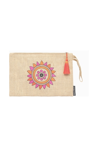Ju Yaratıcı Tasarım Hasır Kadın Portföy & Clutch Çanta Turuncu