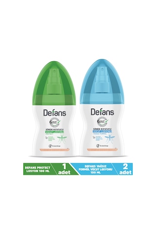 Defans Protect Sinek Kovucu Vücut Losyonu 100 ML + Defans Sinek Kovucu Vücut Losyonu 2 x 100 ML