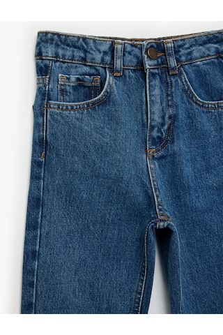 Koton Pamuklu Beli Ayarlanabilir Lastikli Jean Pantolon Dark Indıgo 6skb40010td Koyu İndigo