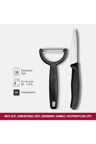 Victorinox 6.7113.22 Swiss Classic 2li Bıçak Ve Soyacak Set, Siyah Çok Renkli