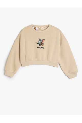 Koton Tom Ve Jerry Sweat Lisanslı Bisiklet Yaka Uzun Kollu Gri 5wkg10571ak Gümüş