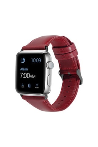 Apple Watch Uyumlu Ultra 49mm Kordon Luxury Leather Deri Strap Kayış - Bordo