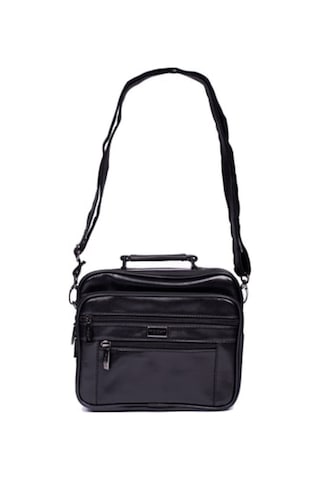 Moda Çanta Erkek Siyah Moda Bu-42 Suni Deri Askılı Çanta Moda Bu-