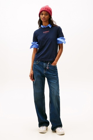 Tommy Hilfiger Kadın Tjw Essential Logo Detaylı 2'li T-shirt Seti-12855 Lacivert