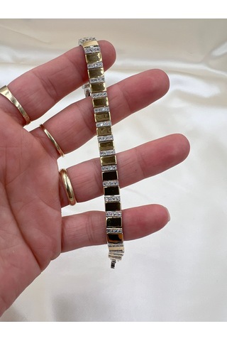 İthal Vip Domino Bileklik Altın - Gold