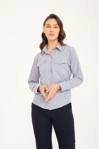 Kadın Uzunkollu Koyugri Gömlek Koyugri