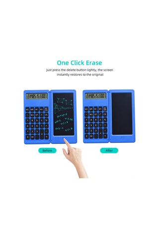 Singree Katlanabilir 6 İnç Lcd Yazı Tahtası Ve 12 Haneli Hesaplama Fonksiyonlu Çizim Tableti - Çocuklar Ve Yetişkinler İçin Pratik Çözüm Mavi