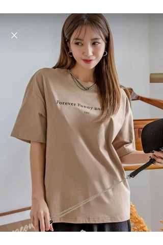 Flood Of Style Kadın Kahverengi Funny Baskılı Oversize T-shirt