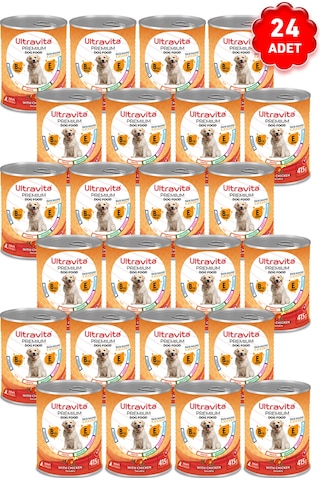 Ultravita Premium Yüksek Proteinl Tavuklu Konserve Yetişkin Köpek Maması 24 x 415 G Ultravita Premium Yüksek Proteinl Tavuklu Konserve Yetişkin Köpek Maması 24 x 415 G