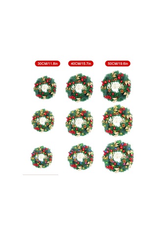 Yaozixa 50cm Plastik Noel Çiçekli Çember, 4m 30led Işıklı, 2xaa Pil İle Çalışır, Duvar/anahtar Bağcıklı, Mağaza/otel Dekorasyonu Renkli Işık