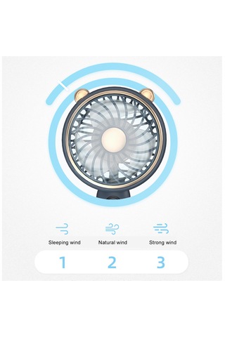 Skycity Mini El Fani Ve Masaüstü Fanı, 3 Hızlı Usb Şarjlı, 500mah Pil, Portatif, Sessiz, Ayı Kulaklı, Pembe