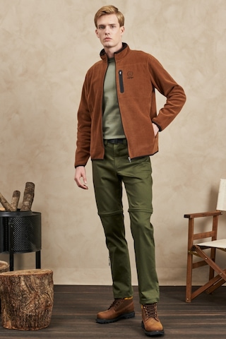 Wrangler All Terrain Gear Regular Fit Normal Kesim Tam Fermuarlı Kahverengi Polar W222579SZ Kahverengi