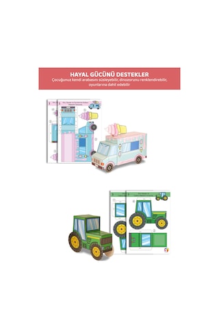 Ailece Etkinlik Kes Yapıştır Maket Seti 18 Maket, Makas Ve Yapıştırıcı Dahil 4 8 Yaş