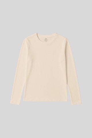 Bej O Yaka Standart Fit Uzun Kollu Basic Kadın T-shirt - 97312 Bej