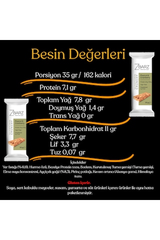 Crunchy Turna Yemişli Yer Fıstıklı Protein Bar 12 Li
