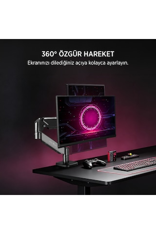 James Donkey Mr20 17 -32 Amortisörlü Tekli Monitör Standı Siyah