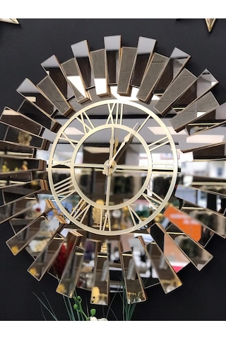 Piyano Aynalı Saat Gold 60 CM Piyano Aynalı Saat Gold 60 CM