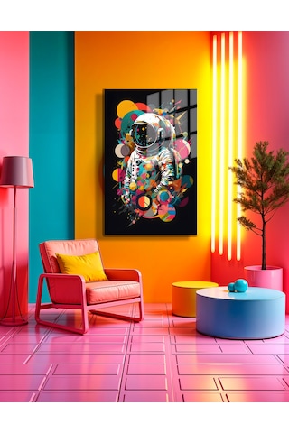 Space/uzay Yapay Zeka Özel Tasarım Cam Tablo Ofis, Mutfak Çocuk Odası, Salon 120