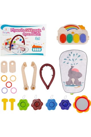 Babycim Piyanolu Gökkuşağı Oyun Halısı