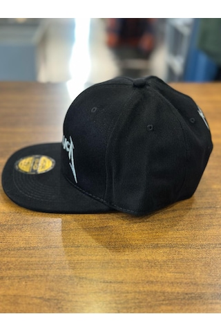 Metallica Nakışlı Siyah Hip Hop Snapback Rapper Basket Cap Şapka Siyah