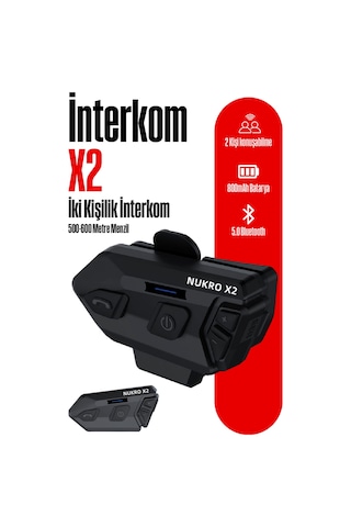 Nukro X2 Bluetooth Intercom Seti