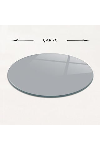 Masa Camı Ekvator Füme Cam Çap70cm