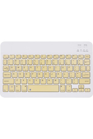 Kangvka Sarı 10 İnç Bt Klavye-fare Seti: 78 Tuşlu Şarj Edilebilir İnce Klavye, 3 Seviye Dpı Fare, Çoklu Sisteme Uyumlu Fare İçin Pil Dahil Değil Diğer