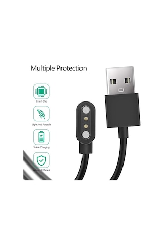 Caseonn Oppo Watch Free Manyetik Usb Hızlı Şarj Kablosu Siyah